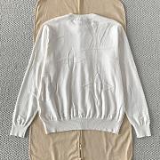 LOUIS VUITTON | Embossed Jacquard Knit Crew Neck Long Sleeve White - 2