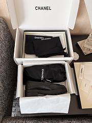 Chanel Interlocking CC Logo Loafers Silver Hardware Black - 4