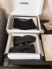 Chanel Interlocking CC Logo Loafers Silver Hardware Black - 3