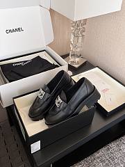 Chanel Interlocking CC Logo Loafers Silver Hardware Black - 6