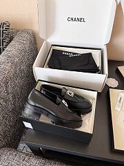 Chanel Interlocking CC Logo Loafers Silver Hardware Black - 5