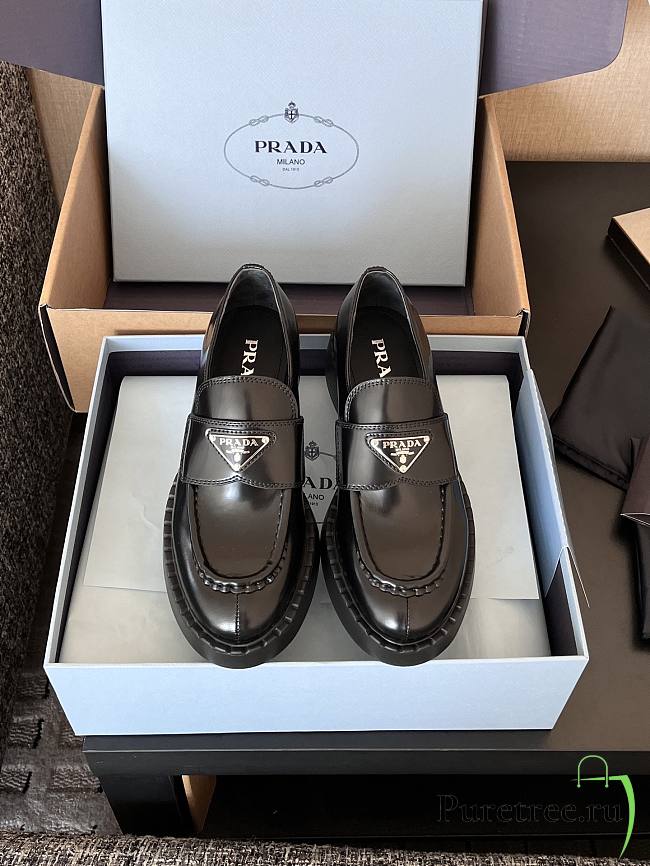 Prada Classic 4.5 Heel Loafers Black - 1