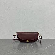 CELINE | Little Halfmoon Soft Triomphe In Supple Shiny Lambskin Burgundy - 1