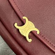 CELINE | Little Halfmoon Soft Triomphe In Supple Shiny Lambskin Burgundy - 5