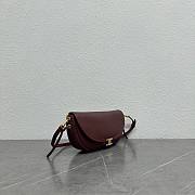 CELINE | Little Halfmoon Soft Triomphe In Supple Shiny Lambskin Burgundy - 4