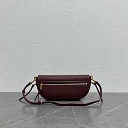 CELINE | Little Halfmoon Soft Triomphe In Supple Shiny Lambskin Burgundy - 3