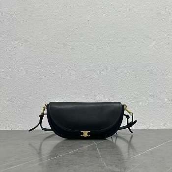CELINE | Little Halfmoon Soft Triomphe In Supple Shiny Lambskin Black