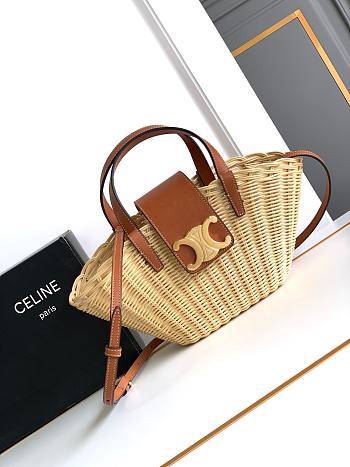 CELINE | Teen Couffin In Wicker And Natural Calfskin