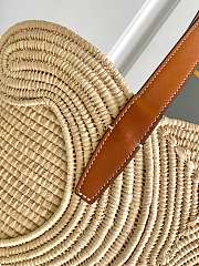 CELINE | Classic Panier Small Braided Triomphe In Raffia And Calfskin - 5