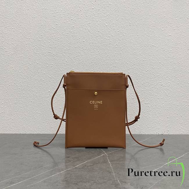 CELINE | Sharp Pouch In Smooth Lambskin Brown - 1