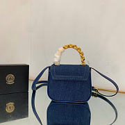 VERSACE Denim Mini La Medusa Chain Top Handle Bag - 6