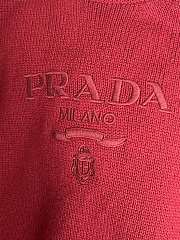 Prada logo-intarsia cropped wool sweater red - 6