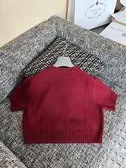 Prada logo-intarsia cropped wool sweater red - 5