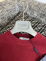 Prada logo-intarsia cropped wool sweater red - 4