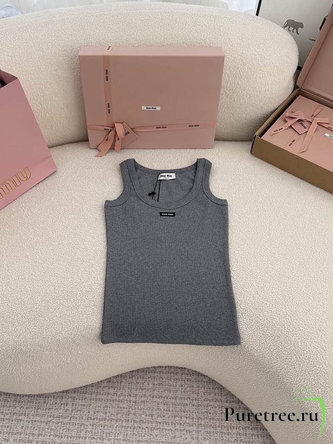 MIUMIU | Black Viscose Tank Top Gray - 1