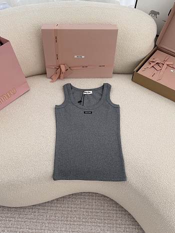 MIUMIU | Black Viscose Tank Top Gray