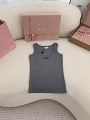 MIUMIU | Black Viscose Tank Top Gray - 5