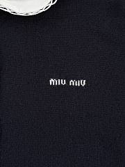 MIUMIU | Cashmere Cardigan With Embroidered Poplin Collar Black - 6