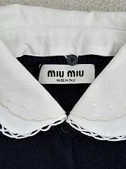MIUMIU | Cashmere Cardigan With Embroidered Poplin Collar Black - 5