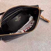 Valentino Small Chevron Patchwork Leather Shoulder Bag Black - 5