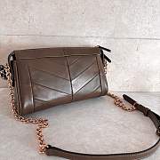 Valentino Small Chevron Patchwork Leather Shoulder Bag Brown - 5
