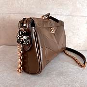 Valentino Small Chevron Patchwork Leather Shoulder Bag Brown - 4