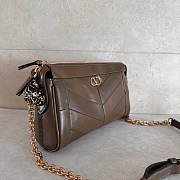 Valentino Small Chevron Patchwork Leather Shoulder Bag Brown - 3