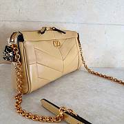 Valentino Small Chevron Patchwork Leather Shoulder Bag Beige - 6