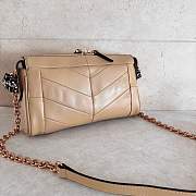 Valentino Small Chevron Patchwork Leather Shoulder Bag Beige - 4