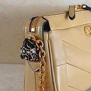 Valentino Small Chevron Patchwork Leather Shoulder Bag Beige - 2