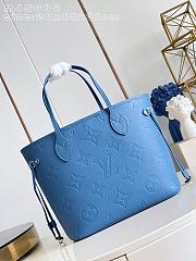 LOUIS VUITTON | Neverfull MM Monogram Empreinte Leather Blue Jean - 1