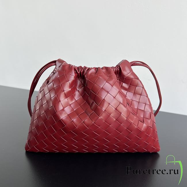 Bottega Veneta Nappa Intrecciato Medium Dustbag Dark Red - 1
