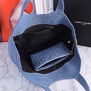 YSL | ICARE Maxi-Shopper aus gestepptem Lammleder Denim Blue - 6