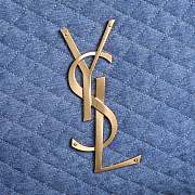 YSL | ICARE Maxi-Shopper aus gestepptem Lammleder Denim Blue - 4