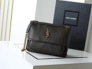 YSL | Niki Medium leather shoulder bag gold hardware khaki - 1