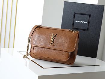 YSL | Niki Medium leather shoulder bag gold hardware brown 