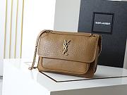 YSL | Niki Medium leather shoulder bag gold hardware tan brown - 1