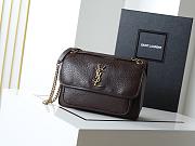 YSL | Niki Medium leather shoulder bag gold hardware deep brown - 1