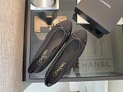 Chanel Black CC Cap Toe Jersey Flat Ballerina 01 - 5
