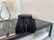 Chanel Black CC Cap Toe Jersey Flat Ballerina 01 - 4
