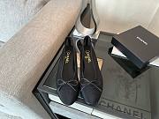 Chanel Black CC Cap Toe Jersey Flat Ballerina 01 - 2