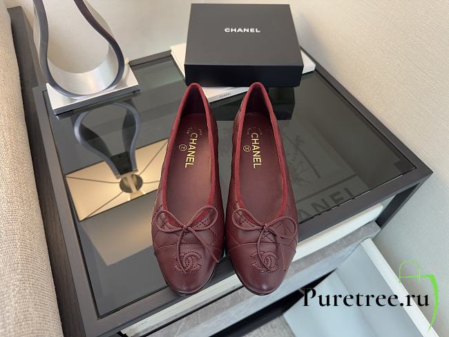 Chanel Black CC Cap Toe Jersey Flat Ballerina 03 - 1