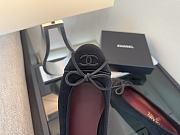 Chanel Black CC Cap Toe Jersey Flat Ballerina 05 - 5