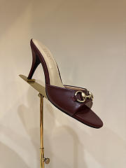 GUCCI | Metal Buckle Mid Heel Elegant Women Burgundy - 5