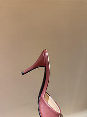 GUCCI | Metal Buckle Mid Heel Elegant Women Burgundy - 4