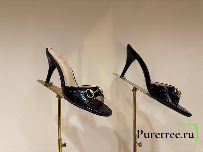 GUCCI | Metal Buckle Mid Heel Elegant Women Black - 1