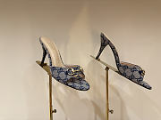 GUCCI | Metal Buckle Mid Heel Elegant Women Gray/Blue - 1