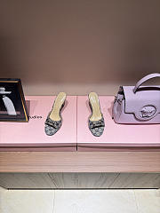 GUCCI | Metal Buckle Mid Heel Elegant Women Gray/Blue - 2