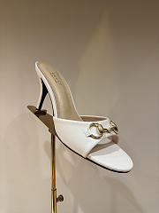 GUCCI | Metal Buckle Mid Heel Elegant Women White - 6