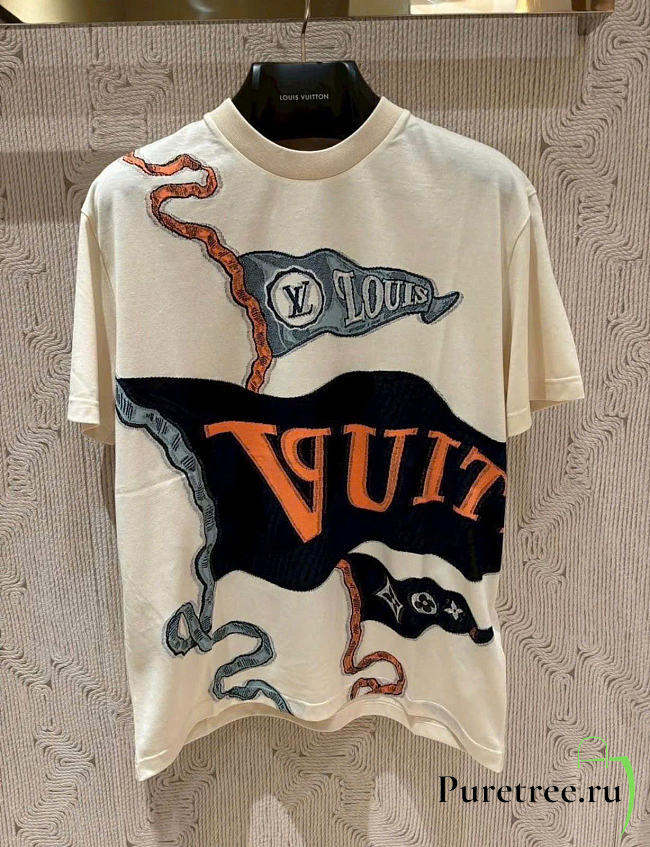 LOUIS VUITTON | Wave Graphic T-Shirt Beige - 1